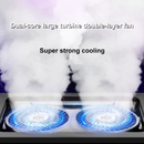 Ventilador LEIZUN D17 para laptop, base de refrigeración negra inclinada con luces LED azules, ideal para Macbook de 12-17 pulgadas.