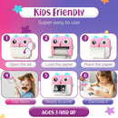 Cámara digital rosa SNAP'Z Instant Print de 12 Mpx con rollo de stickers, imprime fotos al instante.