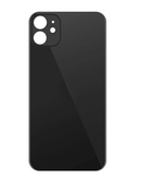 Tapa trasera con agujero mayor para cámara compatible con iPhone 11 en color negro disponible en Xela.