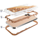 Protege tu iPhone 13 Pro Max con estilo con esta funda glitter liquid bumper en color Rose Gold en Xela Quetzaltenango.