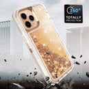 Protege tu iPhone 13 Pro Max con estilo con esta funda glitter liquid bumper en color Rose Gold en Xela Quetzaltenango.