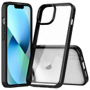 Case híbrido negro para iPhone 13/14 con tecnología Air Cushion, protección robusta y estilo elegante.