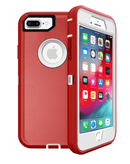 Funda heavy duty SlowBack roja y blanca para iPhone 8P/7P, protección robusta y duradera.