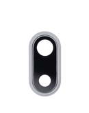 Lente de camara trasera con soporte iPhone 8 Plus (Blanco)