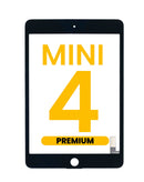 Vidrio digitizer negro premium para iPad Mini 4, ideal para reparación, con garantía.