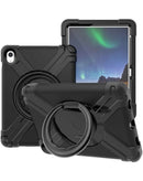 Protege tu iPad 10 2022 / iPad 11 con esta funda antigolpes con soporte circular en color negro en Xela.