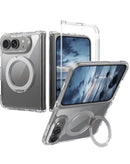 Case de carga inalámbrica magnética transparente SlowBack para iPhone Duo. Funda protectora clara con MagSafe, compatible con accesorios Apple.