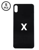 Tapa trasera con agujero mayor para iPhone X en color negro, ideal para reparaciones o mayoristas en Quetzaltenango.