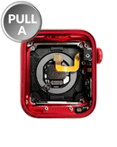 Carcasa original roja para Apple iWatch Series 6 de 40mm con componentes GPS, ideal para reparación.