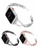 ¡Destaca con estilo en Xela con esta banda de metal con cristales para tu iWatch de 42/44/45/49mm!