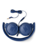 Audífonos JBL Tune 500 con cable en color azul, ideales para los amantes del audio en Quetzaltenango.
