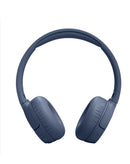 Auriculares JBL Tune 670NC azules, inalámbricos, con cancelación de ruido adaptativa, diadema acolchada y controles en orejera.