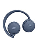 Auriculares JBL Tune 670NC azules, inalámbricos, con cancelación de ruido adaptativa, diadema acolchada y controles en orejera.