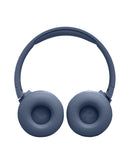 Auriculares JBL Tune 670NC azules, inalámbricos, con cancelación de ruido adaptativa, diadema acolchada y controles en orejera.