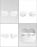 Audífonos JBL Tune Buds ANC inalámbricos blancos, con cancelación de ruido y bajos puros.