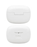 Auriculares true wireless JBL Vibe Beam 2 blancos, diseño ergonómico, estuche de carga compacto, sonido potente.