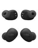 Auriculares true wireless JBL Vibe Buds 2 negros, pequeños, elegantes, con estuche de carga USB-C.