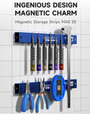Tira magnética Kaigexin KGX-B39 para almacenamiento de componentes, bajo perfil, color negro.