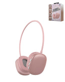 Audífonos inalámbricos y con cable para niños, color rosa, con orejeras acolchadas y diadema ajustable.