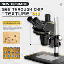 Microscopio estéreo trinocular KAISI S6 con columna extendida, oculares WF10X/23, ideal para inspección y reparación.