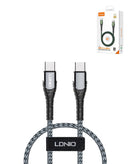Puerto de carga LDNIO LC101 USB C-C carga rapida (GRAY) (68W) (3ft)
