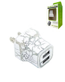 Adaptador de corriente LED con 2 puertos USB-A (Blanco)