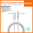¡Encuentra en Xela Quetzaltenango el adaptador de audio USB-C a AUX LDNIO LSY82c de 6 pies en color blanco para tus equipos electrónicos!