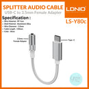 El adaptador de audio AUX femenino LDNIO LSY80c Type C en color blanco es ideal para conectar tus dispositivos en Xela Quetzaltenango.