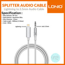 Encuentra el adaptador de audio Lightning a AUX LDNIO LSY82i de 6 pies en color blanco en Xela Quetzaltenango.