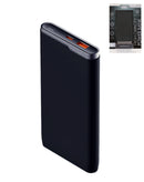 Power bank Luxe negro de 10000mAh, diseño elegante y compacto para carga rápida de dispositivos móviles.
