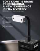 Lámpara de escritorio LED LuoWei LS04 flexible, blanca, con atenuación continua, ideal para lectura o luz de relleno.