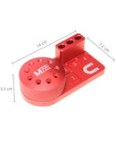 Organizador rojo MaAnt 360° de aluminio para destornilladores multifuncionales, base giratoria SlowBack.