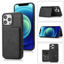 Protege tu iPhone 13 Mini en Quetzaltenango con esta elegante funda cartera de cuero color negro.