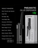 Dispensador de pegamento neumático Mechanic PD10, color blanco y azul, con controles digitales de precisión para ensamblaje.
