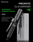 Dispensador de pegamento neumático Mechanic PD10, color blanco y azul, con controles digitales de precisión para ensamblaje.