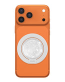 Soporte de agarre magnetico con glitter para telefono EVO CrystalRing (Blanco)