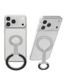 Soporte telefonico magnetico EVO FlexRing con kickstand y carga inalambrica (Plateado)