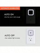 Set de 4 luces nocturnas SlowBack con encendido/apagado automático, diseño compacto y discreto, ideal para dormitorios.
