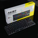 Teclado mecánico cableado AK87 de 87 teclas, retroiluminación RGB vibrante, diseño compacto SlowBack.