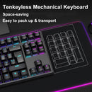 Teclado mecánico cableado AK87 de 87 teclas, retroiluminación RGB vibrante, diseño compacto SlowBack.