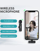 Microfono lavelier con receptor de bateria incorporado para vlogging (USB-C)
