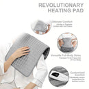 Almohadilla térmica eléctrica SlowBack con controlador, color gris, para alivio muscular y calor terapéutico.