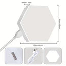 Paquete de 6 luces de pared LED hexagonales modernas con control táctil, formando un patrón geométrico.