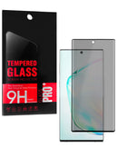 Vidrio templado privacidad 3D curvo para Samsung Galaxy Note 10, anti-espía y compatible con fundas.