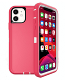 Heavy Duty Case iPhone 12 12 Pro (HOT PINK & WHITE)