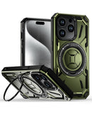 Protege tu iPhone 12 en Quetzaltenango con una funda rugged shockproof con portador de anillo incorporado en color verde.