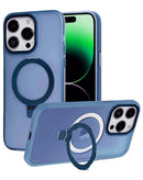 Protege tu iPhone 12 / 12 Pro con esta funda de carga inalámbrica y soporte de anillo en color DARK BLUE en Quetzaltenango.
