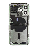 Chasis verde con partes preinstaladas para iPhone 13 Pro en Quetzaltenango, ideal para reparaciones en Xela.
