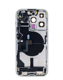 Tapa trasera plateada OEM para iPhone 14 Pro con puerto de carga y cable flex, versión de EE. UU.