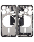 Tapa trasera con puerto de carga, cable flex y piezas pequenas iPhone 15 Pro (NATURAL TITANIUM) (OEM)